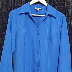 Dress Barn button down V-Neck dress blouse size L